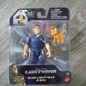 New Disney Mattel Buzz Lightyear & Sox Action Figures